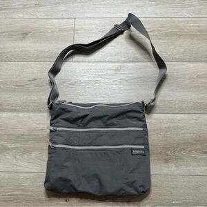 Baggallini Grey Crossbody Multi Zipper Purse Adjustable Strap